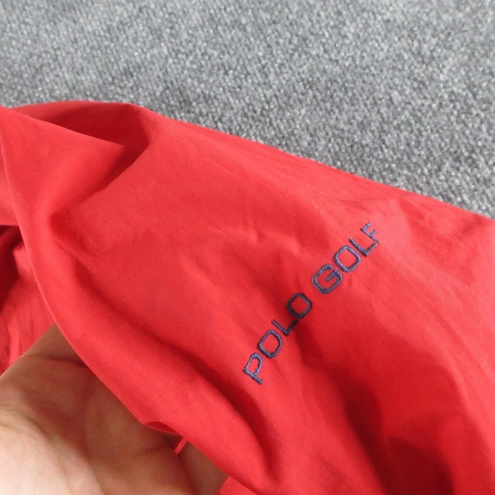 Polo Ralph Lauren Jacket Mens XL‎ Red Nylon Pullover Mesh Lined Golf Windbreaker